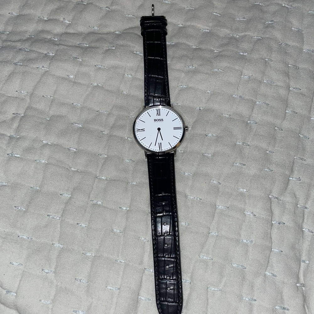 Hugo Boss Black faux snake skin watch